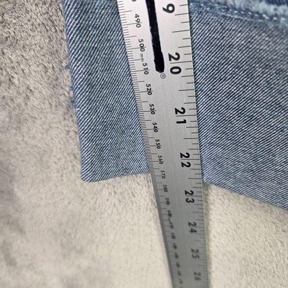 Womens Style & Co Distressed Blue Denim Capri Jeans Rolled Cuff Stretch Size 16W - Picture 7 of 10